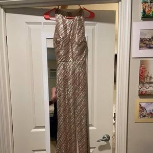Gold sequins dress with slit